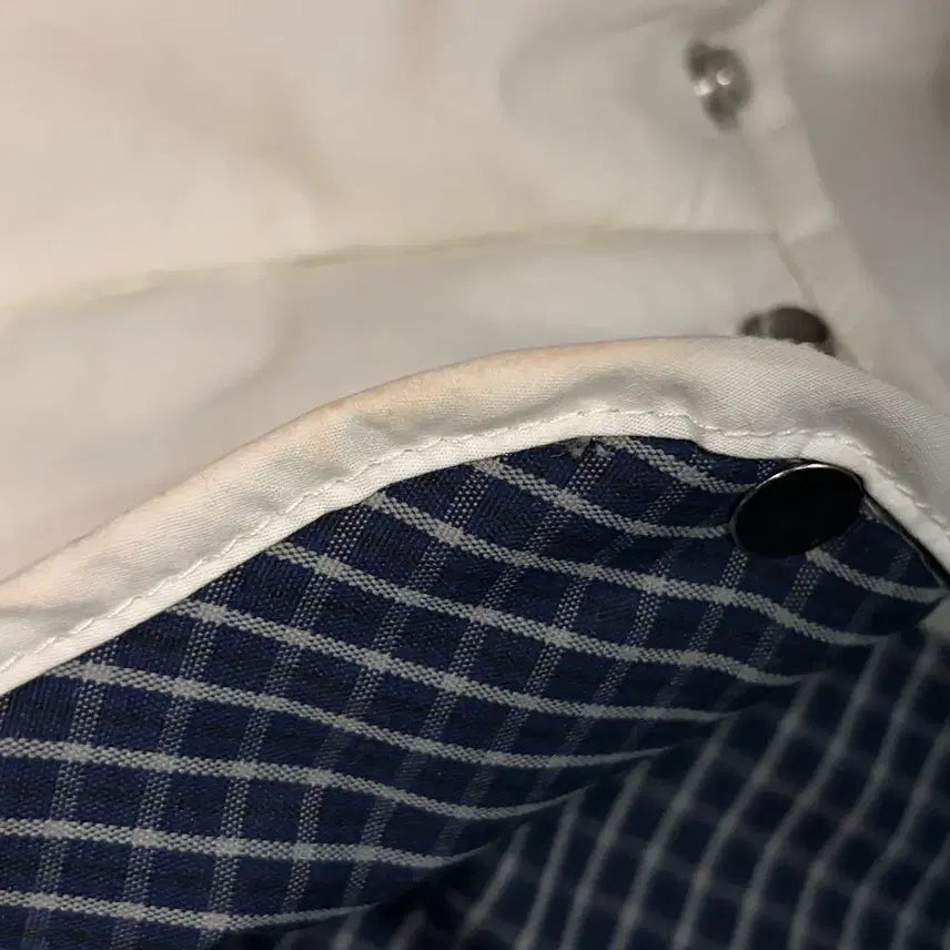 [BUNJANG] Unlined Ivory Short Padded Jacket / 체크 안감 아이보리 숏패딩