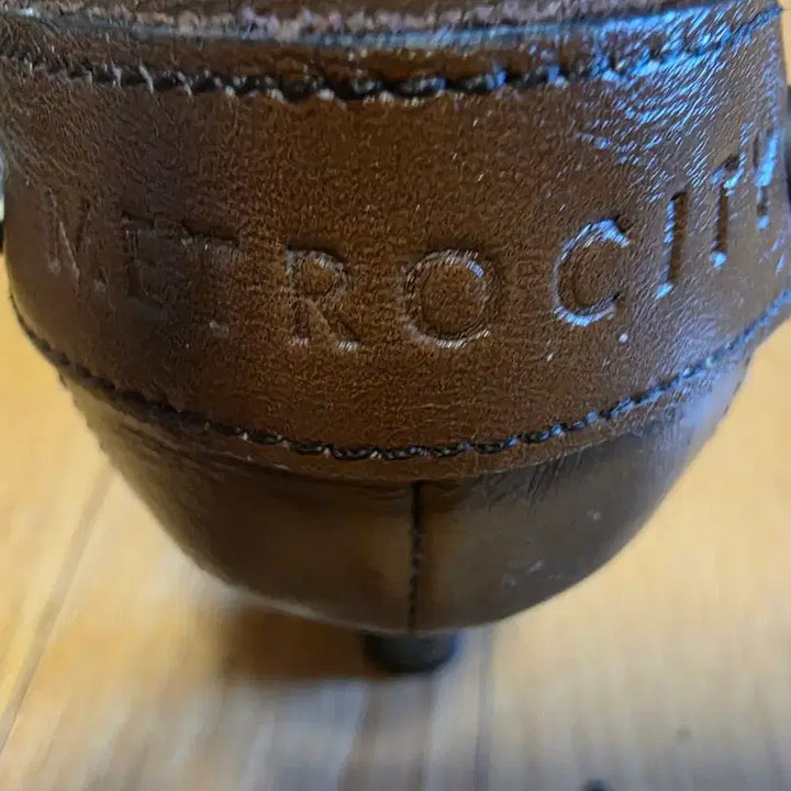 [BUNJANG] METROCITY Brown Leather Long Boots / [정품] METROCITY 브라운 가죽 롱부츠