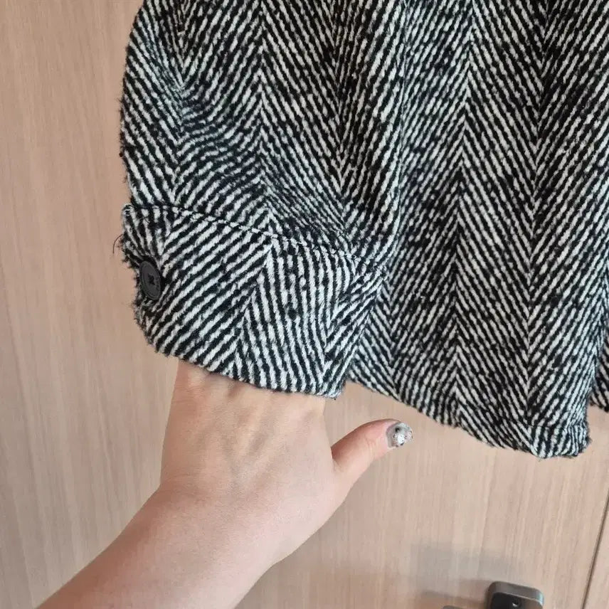 [BUNJANG] Herringbone Pattern Shirt Jacket / 빅사이즈 헤링본 패턴 셔츠형 자켓 88 99