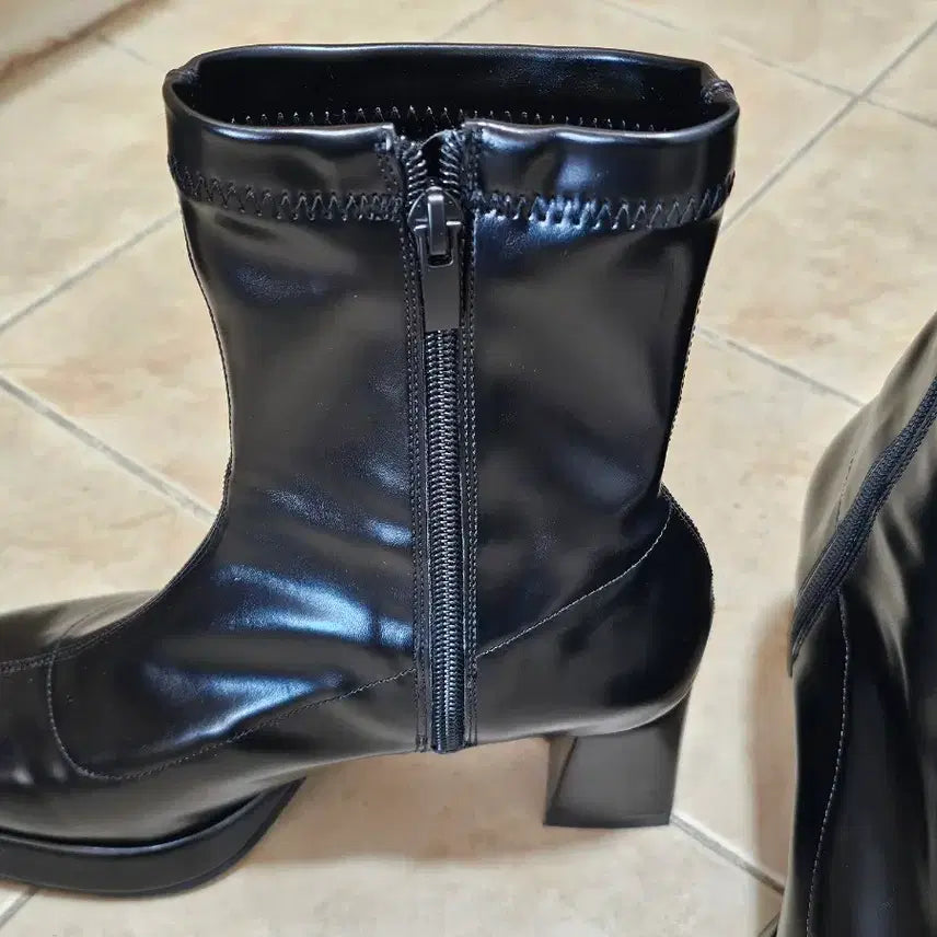 [BUNJANG] Ankle Boots 240 Black 6cm / 가보시 앵클 부츠 240 블랙 6cm