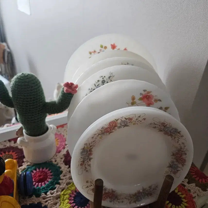 [BUNJANG] Milk Glass Plate Set (3pcs) / 국산 밀크글라스3p (수정유리)