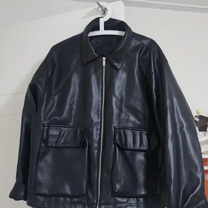 [BUNJANG] Irrelevant Input / 아이러니포르노 블랙 레더 자켓