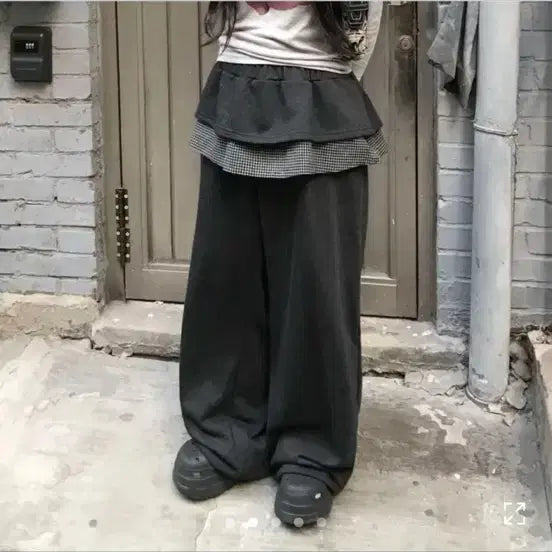 [BUNJANG] Check Layered Pants / 체크 레이어드 팬츠 원가 6 현재품절