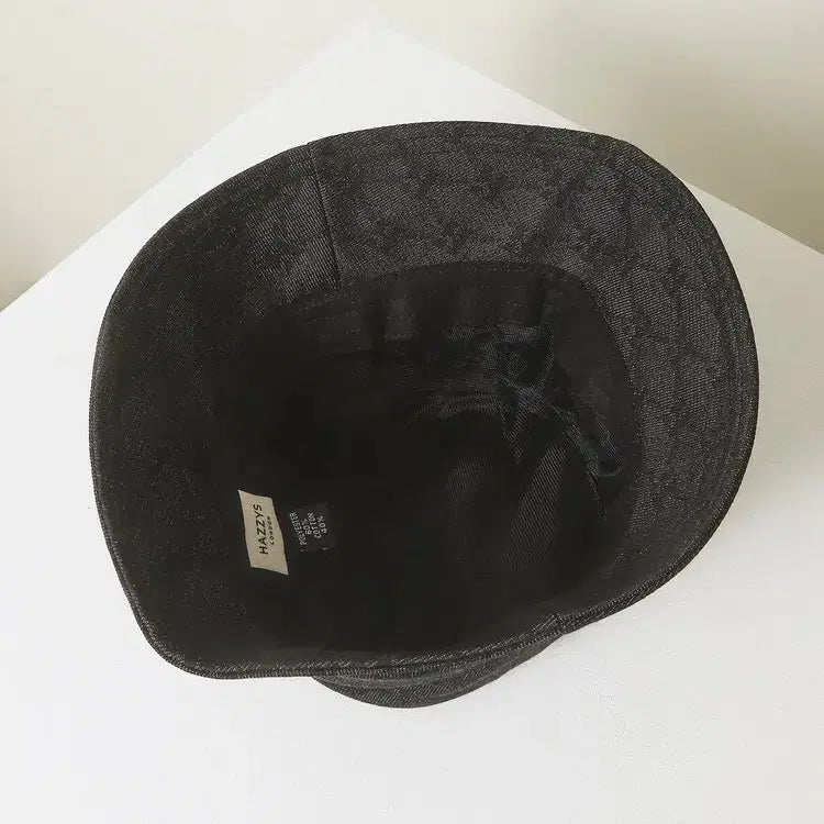 [BUNJANG] Hazzys Black Pattern Bucket Hat / 헤지스 블랙 패턴 버킷햇 FREE 새제품