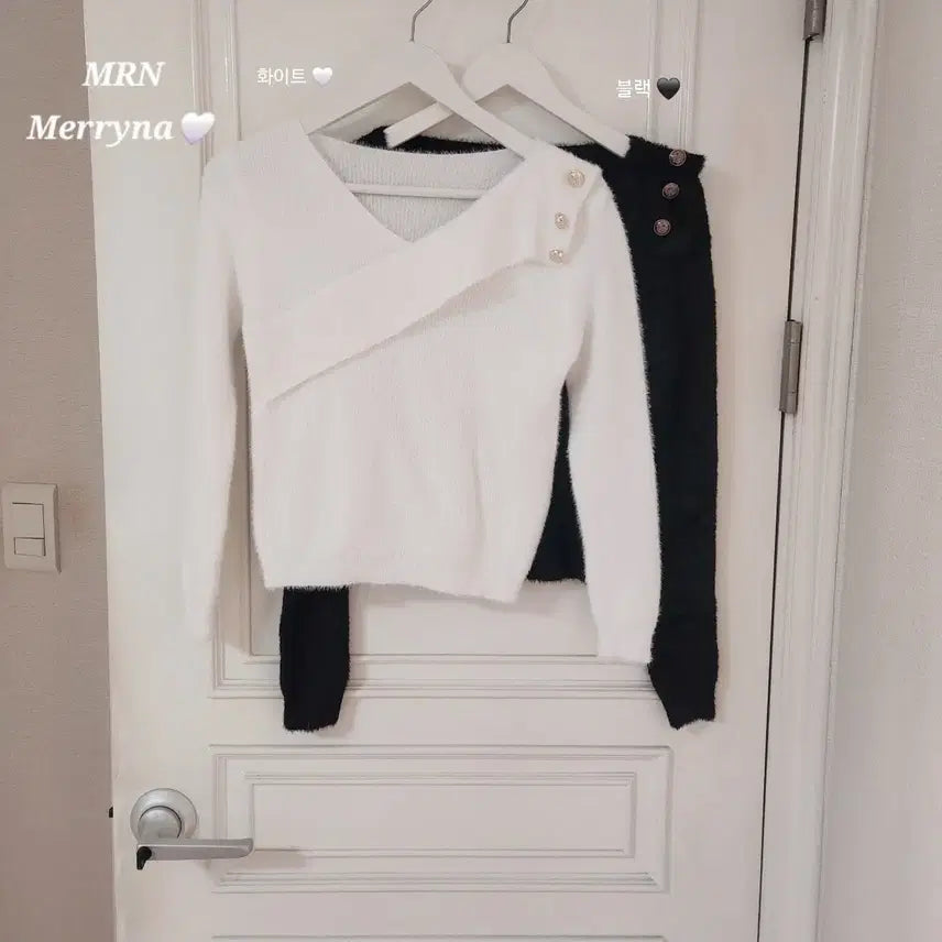 [BUNJANG] Gold Angora Knit Top / (빠른배송/고급미/보송) 금장 사선 앙고라 골지 니트 2color