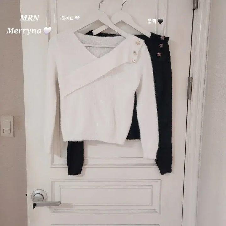 [BUNJANG] Gold Angora Knit Top / (빠른배송/고급미/보송) 금장 사선 앙고라 골지 니트 2color