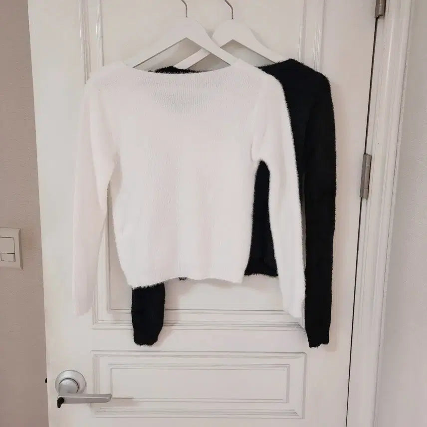 [BUNJANG] Gold Angora Knit Top / (빠른배송/고급미/보송) 금장 사선 앙고라 골지 니트 2color