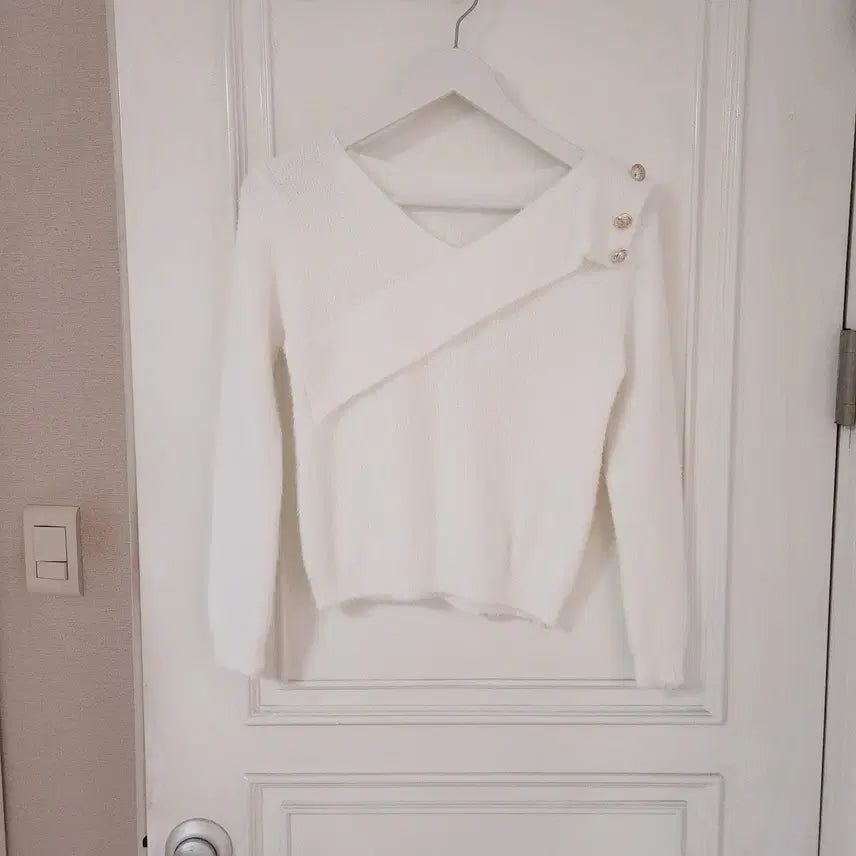 [BUNJANG] Gold Angora Knit Top / (빠른배송/고급미/보송) 금장 사선 앙고라 골지 니트 2color