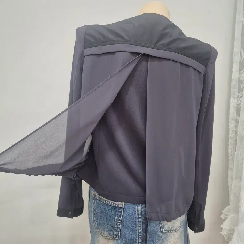 [BUNJANG] SHESMISS Charcoal Navy Slim Fit Jacket / SHESMISS 차콜 네이비 배색 슬림핏 자켓