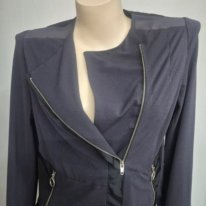 [BUNJANG] SHESMISS Charcoal Navy Slim Fit Jacket / SHESMISS 차콜 네이비 배색 슬림핏 자켓