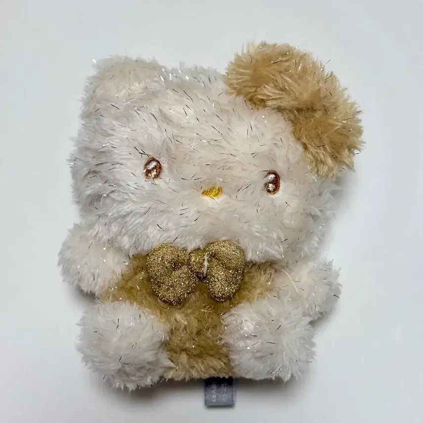 [BUNJANG] Sanrio Hello Kitty Glitter Gold Ribbon Plush Keychain / 산리오 헬로키티 반짝골드 인형 키링