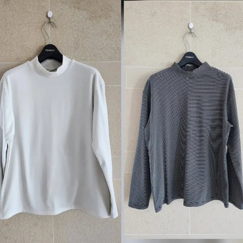 [BUNJANG] Topten Kids Mock Neck T-Shirt (2) / 탑텐키즈 반목폴라티 160  2벌