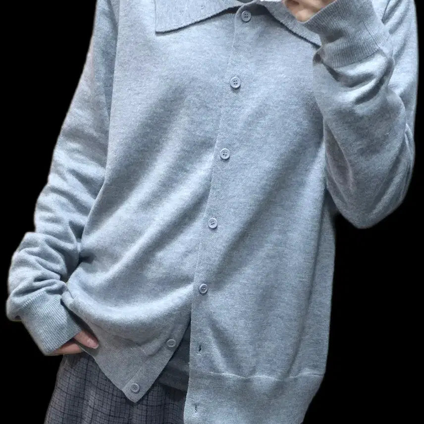 [BUNJANG] Basic Collar Knit Cardigan / 모리걸 베이직 카라 니트 가디건 일본빈티지