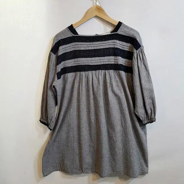 [BUNJANG] SM2 Linen Check Dress Black / SM2 린넨 잔체크 원피스 블랙