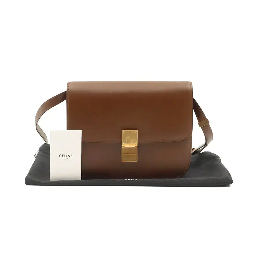 [BUNJANG] Celine Classic Box Medium Shoulder Bag / 셀린느 카멜 카프스킨 클래식 박스 미듐 숄더백 189173DLS.04FG