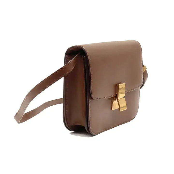 [BUNJANG] Celine Classic Box Medium Shoulder Bag / 셀린느 카멜 카프스킨 클래식 박스 미듐 숄더백 189173DLS.04FG