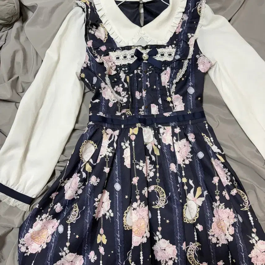 [BUNJANG] LIZ LISA Jewelry One-Piece Navy / 리즈리사 쥬얼리 원피스 네이비