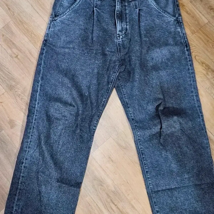 [BUNJANG] Denim Wide Pants Black M / 공백 와이드 데님 흑청 M