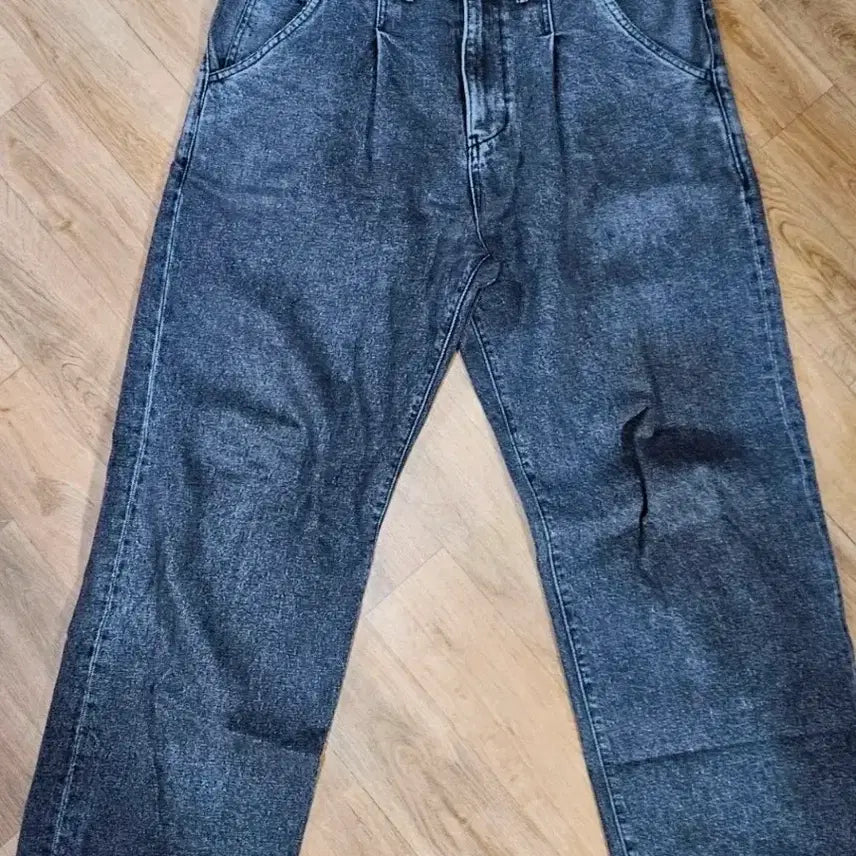 [BUNJANG] Denim Wide Pants Black M / 공백 와이드 데님 흑청 M