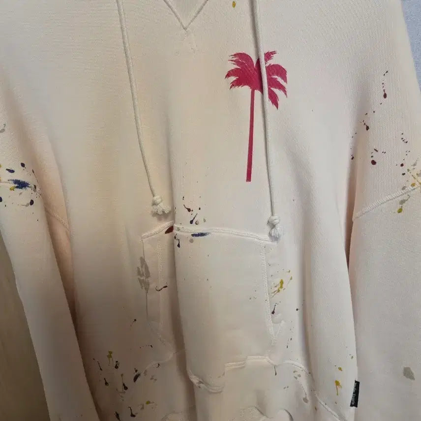 [BUNJANG] Palm Angels Palm Tree Paint Hoodie / 팜엔젤스 야자수 페인트 후드티