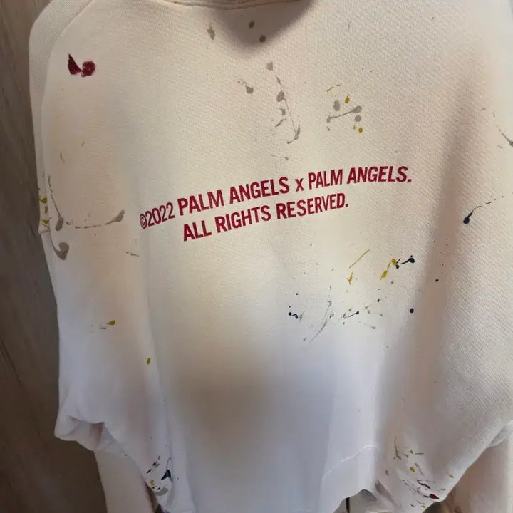 [BUNJANG] Palm Angels Palm Tree Paint Hoodie / 팜엔젤스 야자수 페인트 후드티