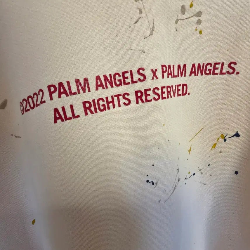 [BUNJANG] Palm Angels Palm Tree Paint Hoodie / 팜엔젤스 야자수 페인트 후드티