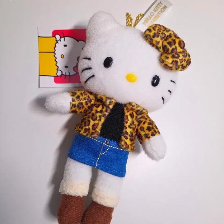 [BUNJANG] Hello Kitty 50th Anniversary Leopard Print Keyring Plush / 호피 키티 50주년 키링 인형