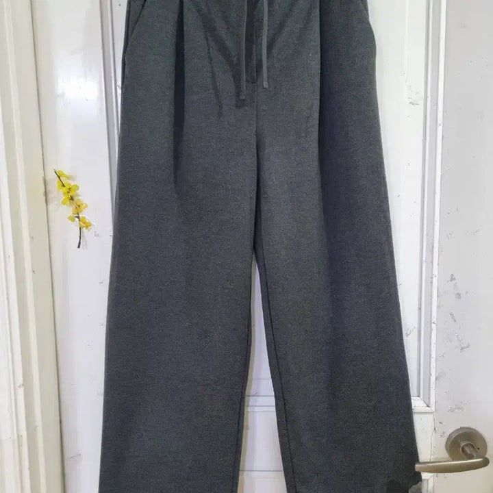 [BUNJANG] Winter Bommeoksaek Wide Leg Pants / 겨울 봄먹색 폴리  레이온 13  밴딩 스판 와이드  통바지   깨끗해요