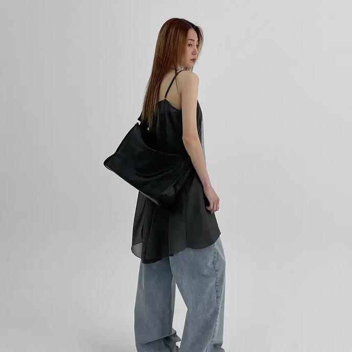 [SOLD OUT] 블랙업 하이타 시스루 미니원피스 차콜