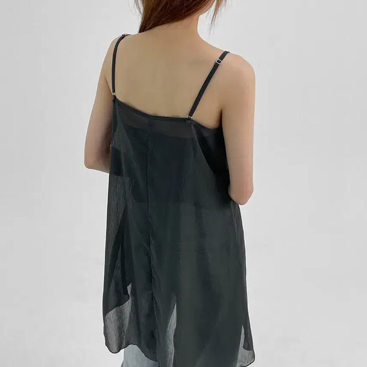 [SOLD OUT] 블랙업 하이타 시스루 미니원피스 차콜