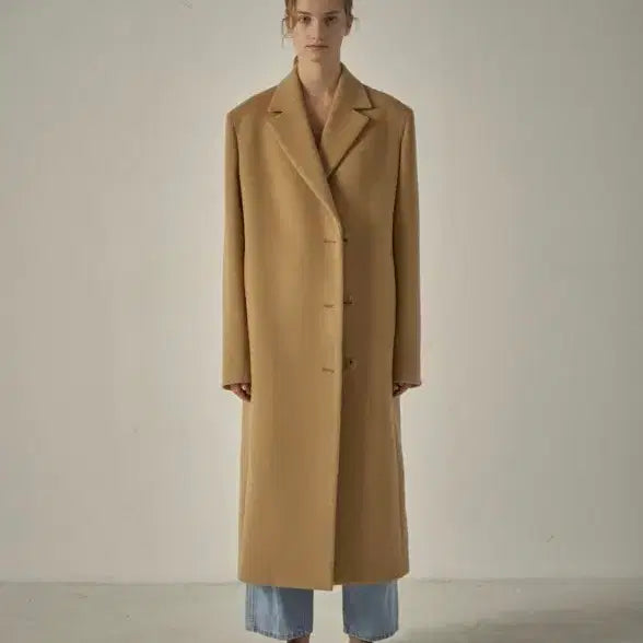 [BUNJANG] Cashmere Minimal Coat Beige / 파사드패턴 캐시미어 미니멀 코트 베이지