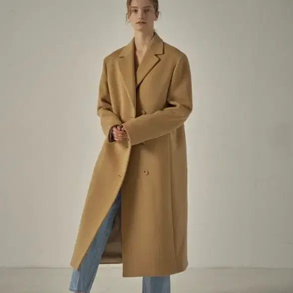 [BUNJANG] Cashmere Minimal Coat Beige / 파사드패턴 캐시미어 미니멀 코트 베이지