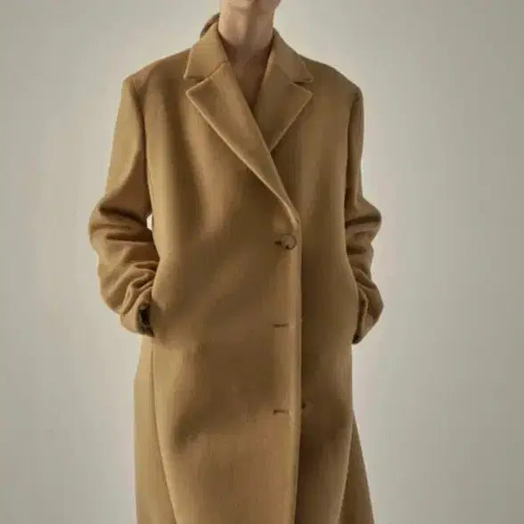 [BUNJANG] Cashmere Minimal Coat Beige / 파사드패턴 캐시미어 미니멀 코트 베이지