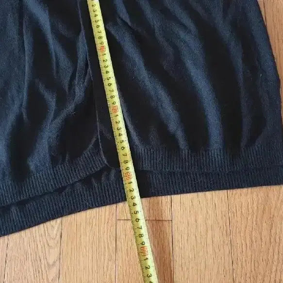 [BUNJANG] Black Pattern Long Cardigan (Wool 100%) (Size 55) / 블랙 패턴 롱 가디건 울100%(55)