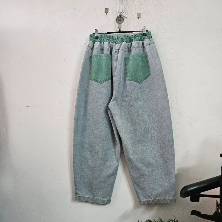 [BUNJANG] Denim Patchwork Baggy Pants / 데님 패치워크 배기 팬츠