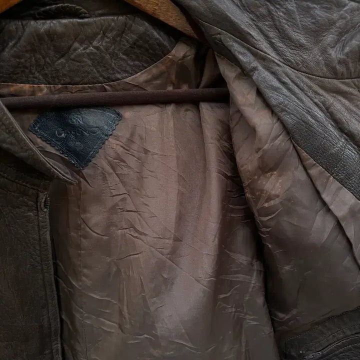 [BUNJANG] 90s Vintage Brown Leather Blouson Jacket / 90s 빈티지 브라운 레더 블루종 자켓