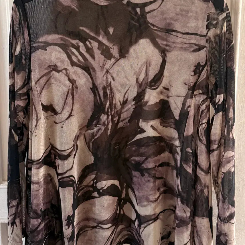 [BUNJANG] Patterned Sheer Top / (빈티지) 패턴 시스루티