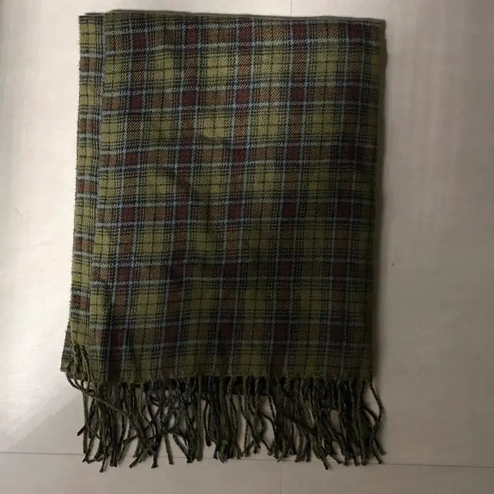 [BUNJANG] Check Green Muffler / 체크 그린 머플러