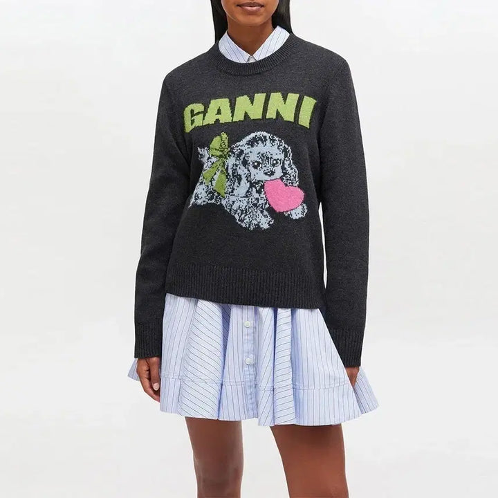 [BUNJANG] 25FW Ganini Puppy Wool Sweater Phantom [M] / 25FW 가니 퍼피 울 스웨터 팬텀 [M]