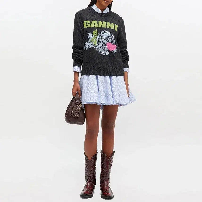 [BUNJANG] 25FW Ganini Puppy Wool Sweater Phantom [M] / 25FW 가니 퍼피 울 스웨터 팬텀 [M]