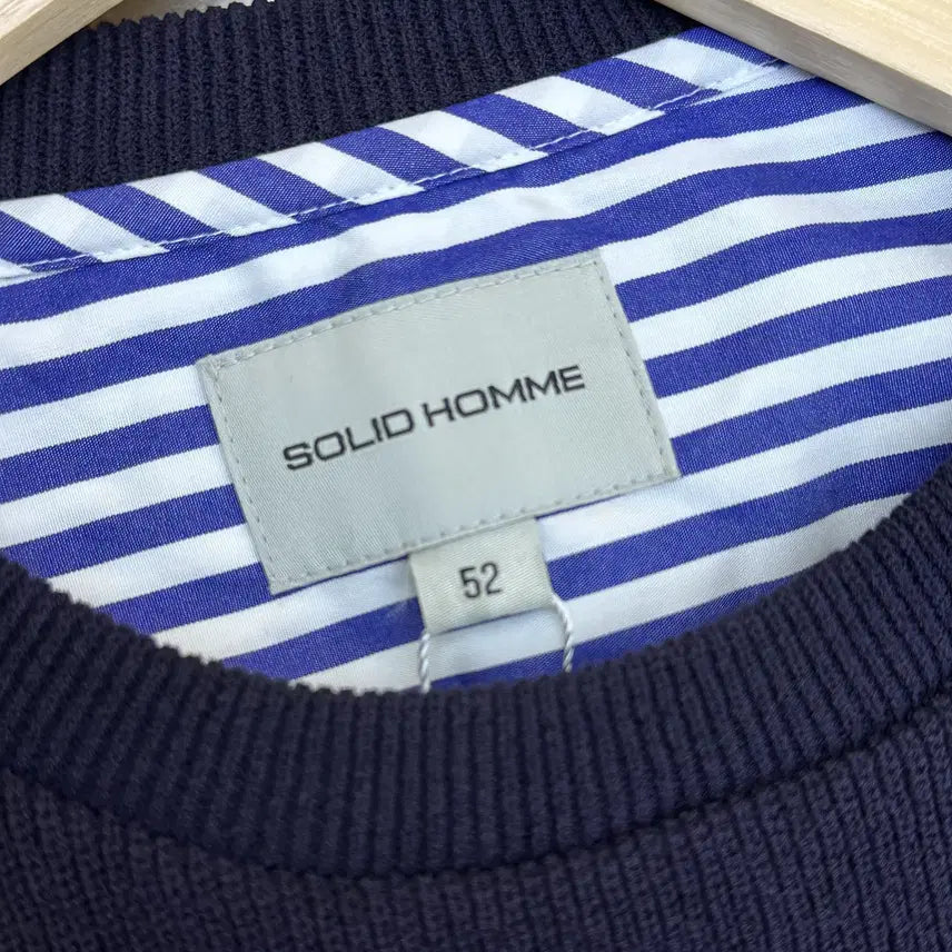 [BUNJANG] Solid Homme 19SS Striped Layered Knitted Shirt / 솔리드 옴므 19ss 스트라이프 레이어드 니티드 셔츠