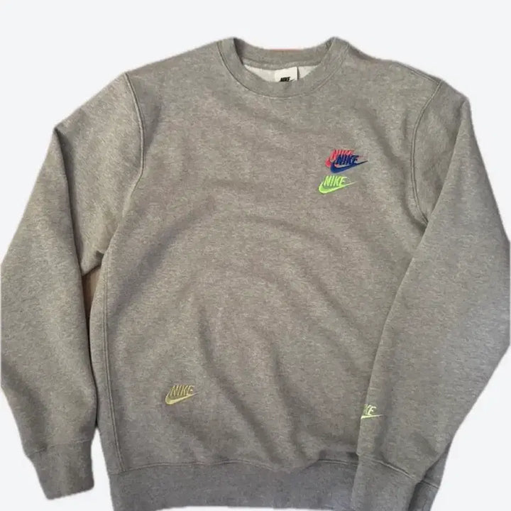 [BUNJANG] Nike Multi Logo Sweatshirt / (새것)나이키 회색 맨투맨 멀티 로고