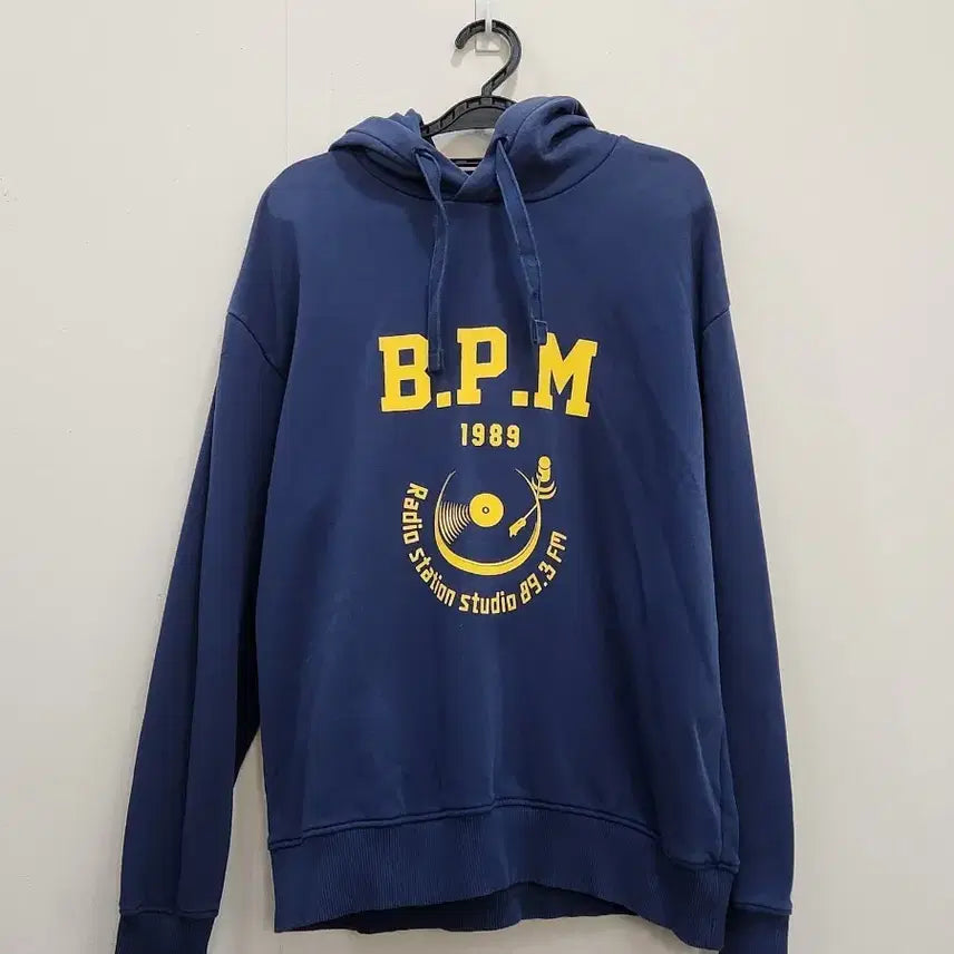 [BUNJANG] Beanpole BPM Radio Station Printing Hoodie Navy / 빈폴 BPM 라디오 스테이션 프린팅 후드티 95