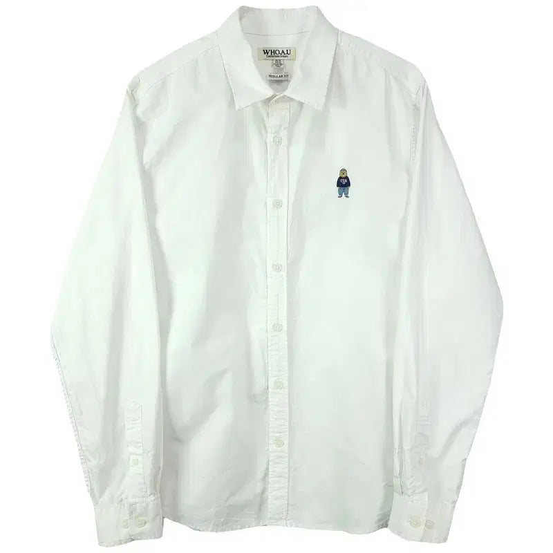 [SOLD OUT] 후아유 곰돌이 자수 셔츠 화이트 M18959