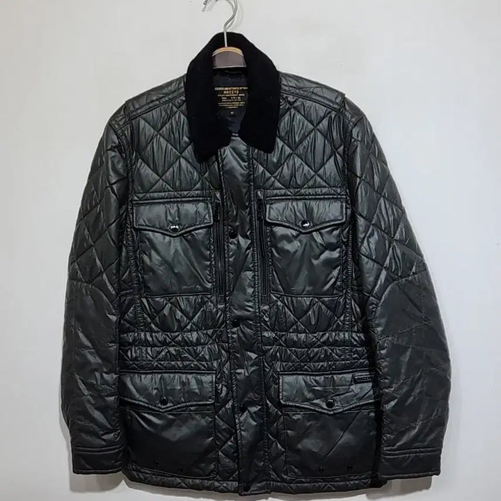 [BUNJANG] Hazzys Quilted Jacket / (95) 헤지스 퀼팅자켓 진카키 누빔점퍼 코듀로이 카라넥