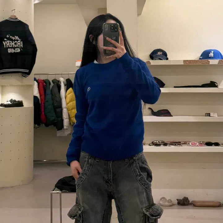 [BUNJANG] Lacoste Small Logo Blue Knit / 라코스테 스몰로고 블루 니트 U854