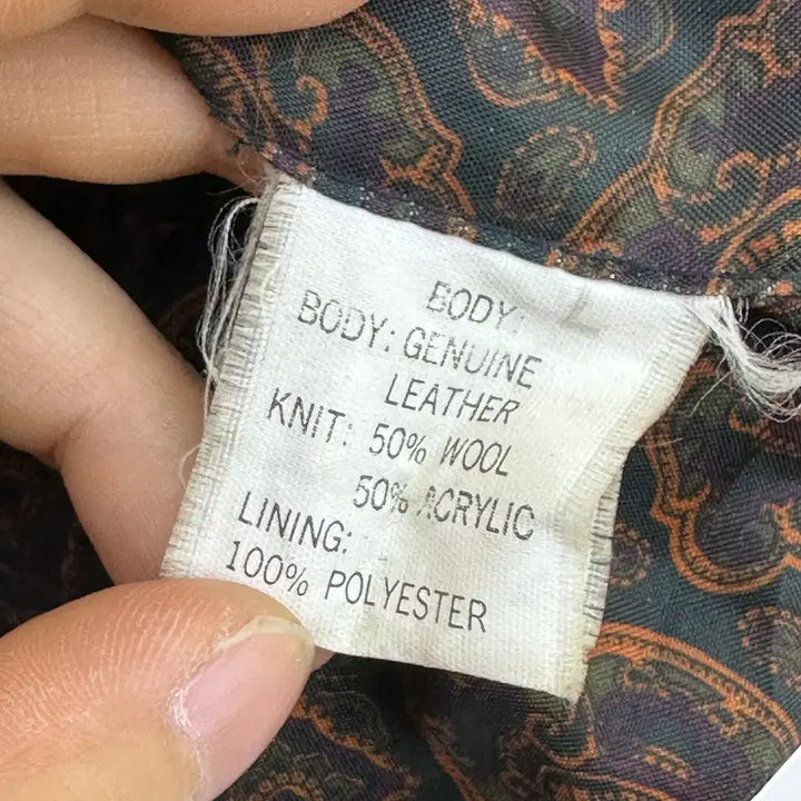 [BUNJANG] 90s Leather Leopard Jacket / 페카토 90s 레더 울 레오파드 자켓