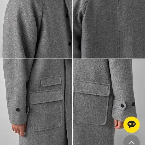 [BUNJANG] UrbanTino Label Overcoat Gray / 어반티노/ 레이블 오버 맥코트 그레이