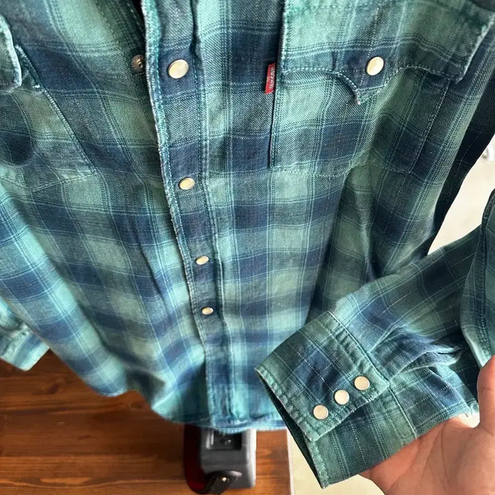 [BUNJANG] Levis Western Check Snap Shirt / Levis 웨스턴 체크 스냅 셔츠