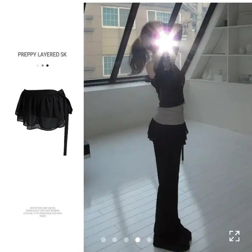 [BUNJANG] Retriever Preppy Layered Wrap Skirt Black / 에이블리 리트리버 프레피 레이어드 랩 스커트 블랙